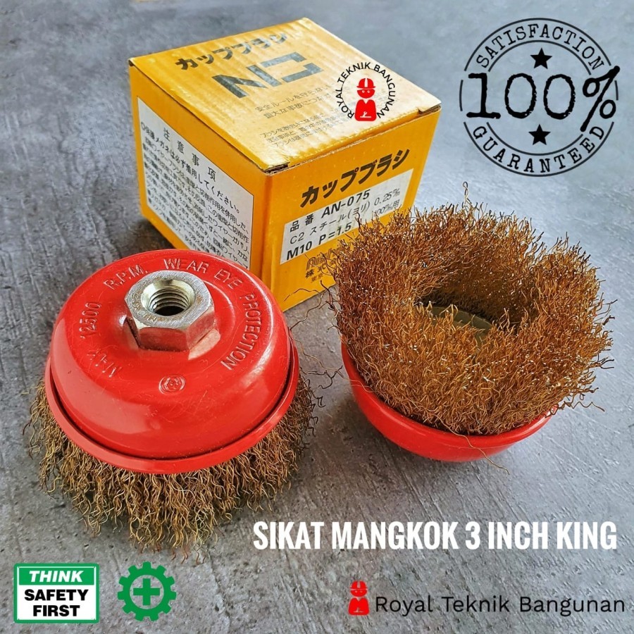 Jual Sikat Mangkok Kawat Kuningan Gerinda Inch King Brass Cup Wire