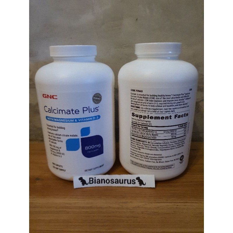 Jual GNC Calcimate Plus 800 mg 500 tablets with Magnesium & Vitamin D3 ...