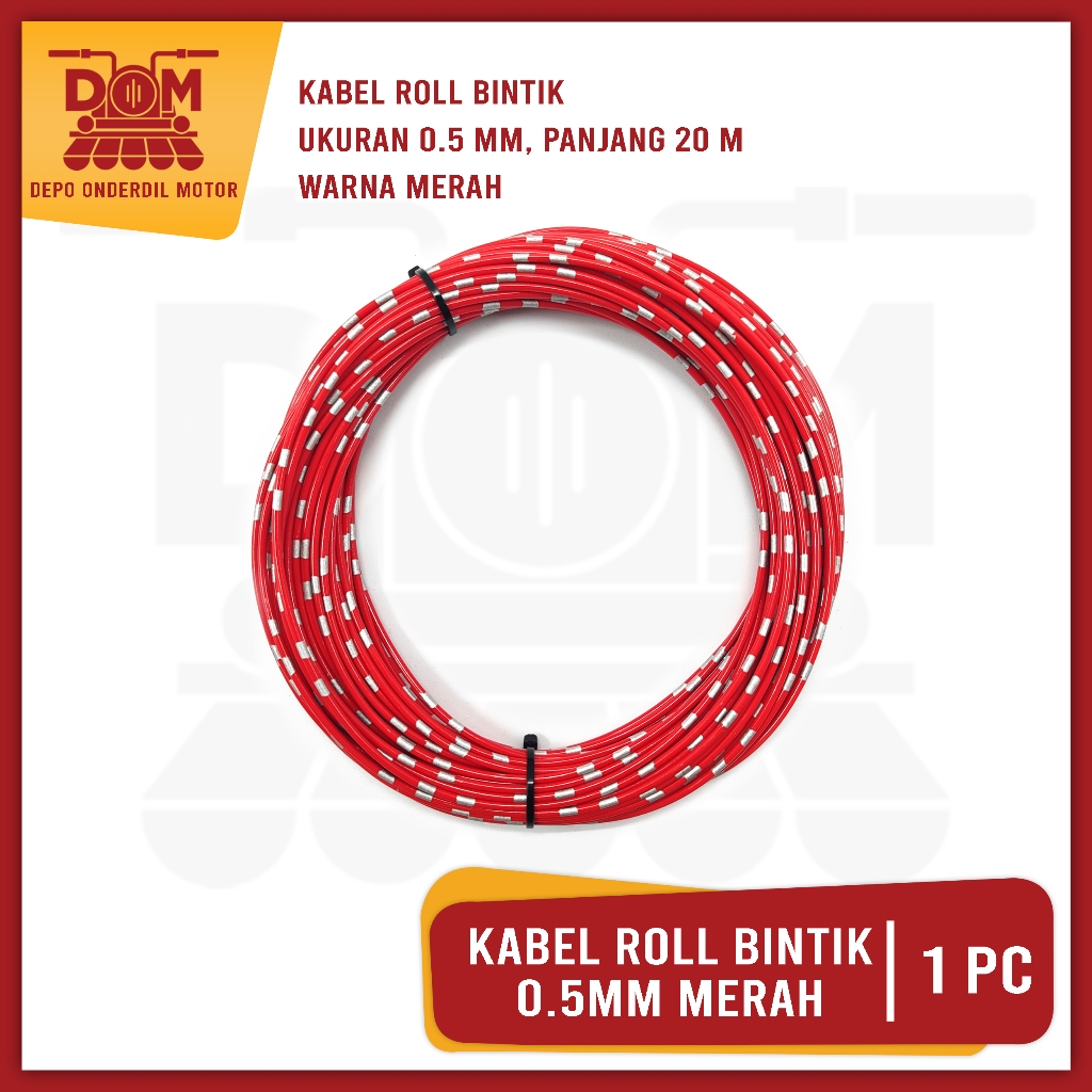 Jual Kabel Roll Bintik Merah Mm Meter Kabel Body Bintik Serabut Tembaga Ukuran