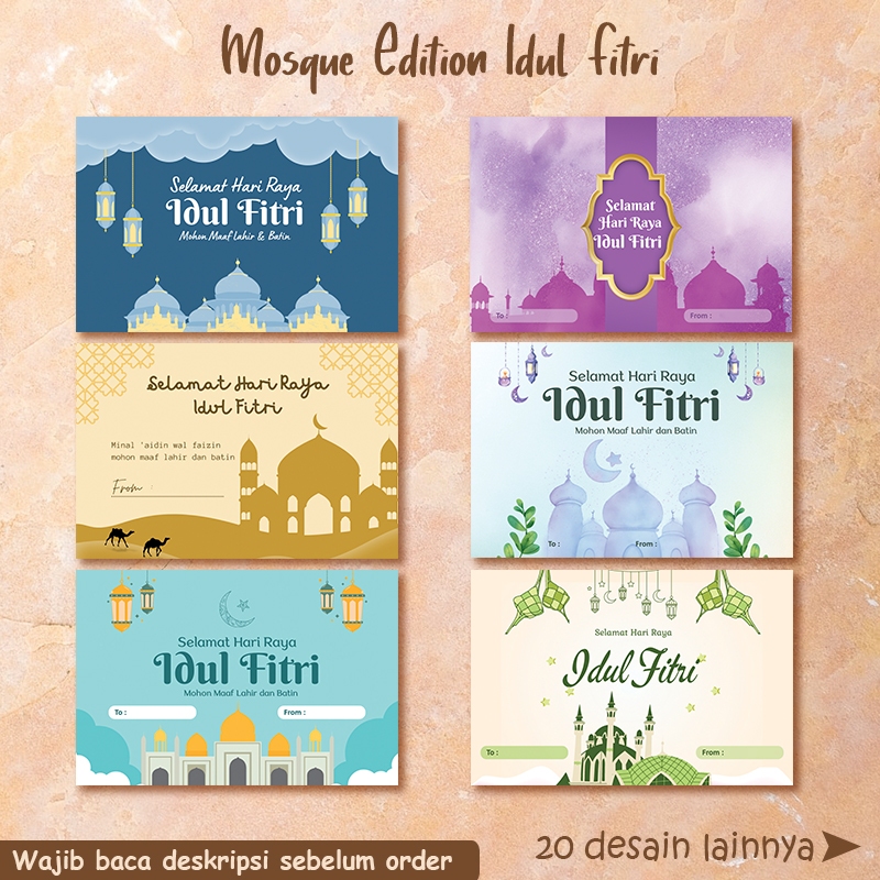 Jual Kartu Ucapan Lebaran Idul Fitri Mosque Edition Greeting Card Shopee Indonesia