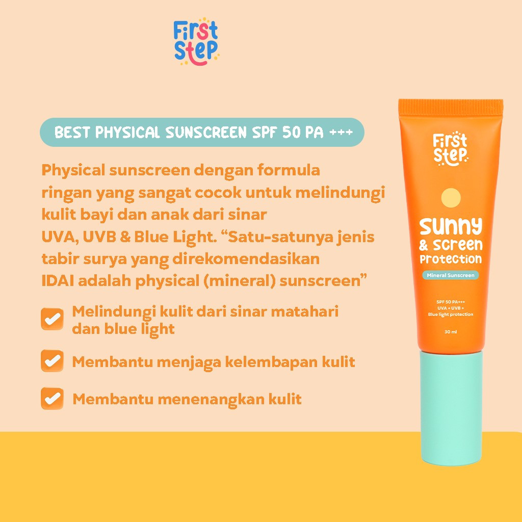 Jual FIRST STEP Sunny & Screen Protection SPF 50 - Physical Sunscreen ...
