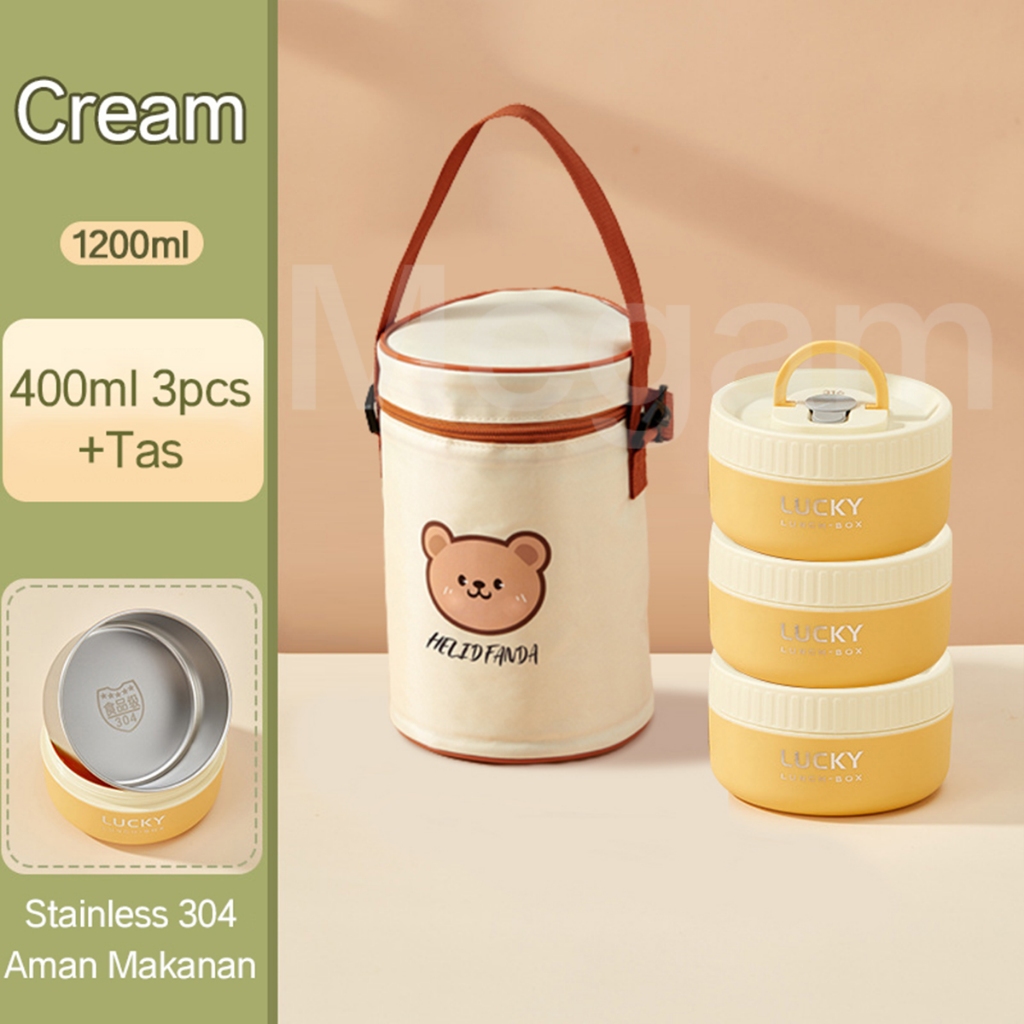 Jual Megam Kotak Makan Portable Tahan Panas Anak Container Sealed Round ...