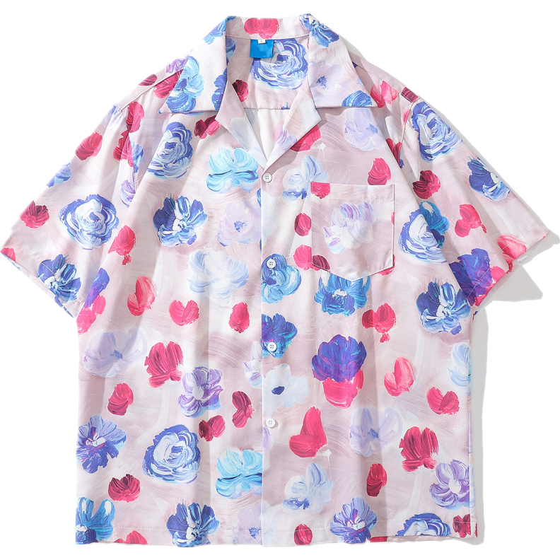 Hot Balloons Clouds Men's Shirt Button Down Short Sleeve Hawaiian Shirts Top For Beach Business Casual