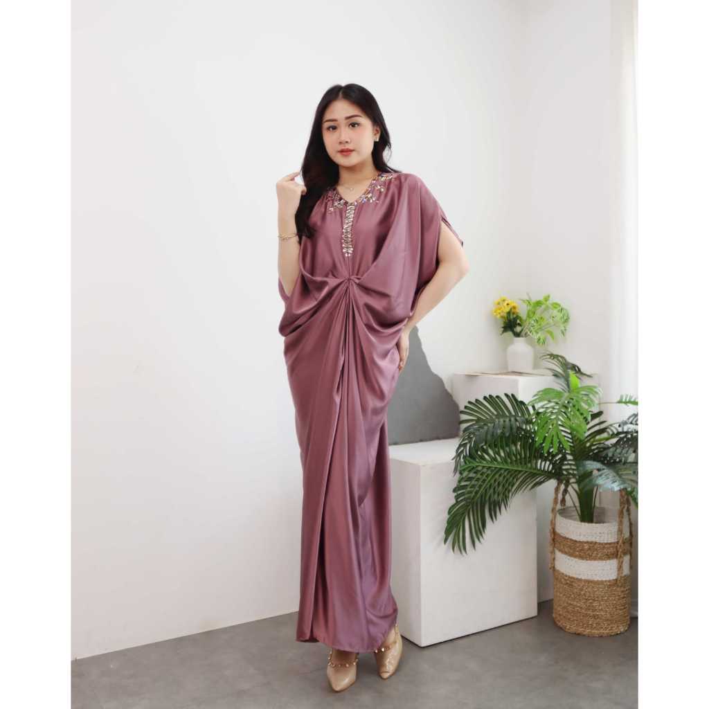 Jual Kaftan Dress Super Best Seller Kaftan Lebaran Satin Silk Premium