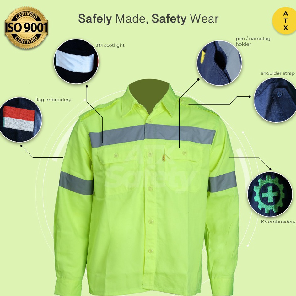 Jual Lihat Disini Wearpack Safety Baju Safety Baju Kerja ATX Bordir K3 ...