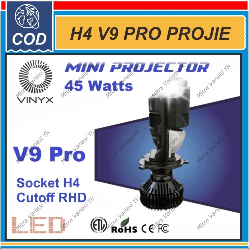Jual LAMPU LED VINYX V9 PRO 45W PROJIE MINI PROJECTOR LENS LASER LENSA ...