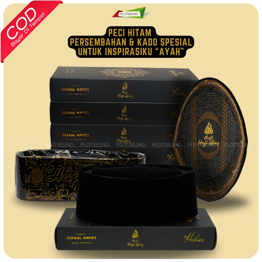 Jual Peci Songkok Hitam Premium HAJI ALAY DELUXE AC Tinggi 7 8 9 10 ...
