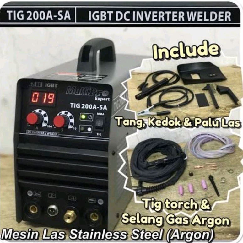 Jual MESIN LAS IGBT DC INVERTER WELDER TIG 200A-SA MERK MULTIPRO ...