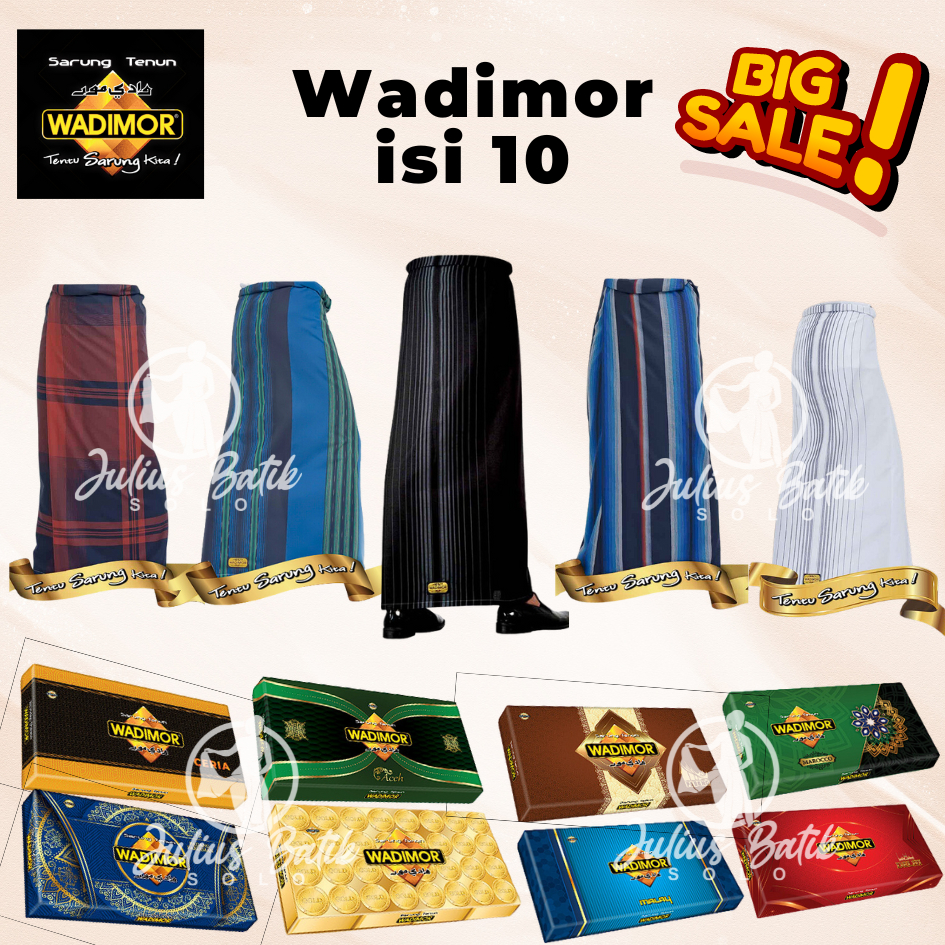 GROSIR 10 PCS SARUNG WADIMOR HORIZON HAWAI 3DARA DUPLEX | WADIMOR 1 DUS |SARUNG SANTRI |BANYAK MOTIF