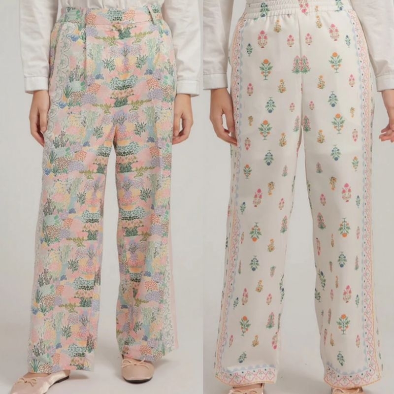 Ameri FLOWER PRINT VELOUR PANTS M size（AmeriFlower Print