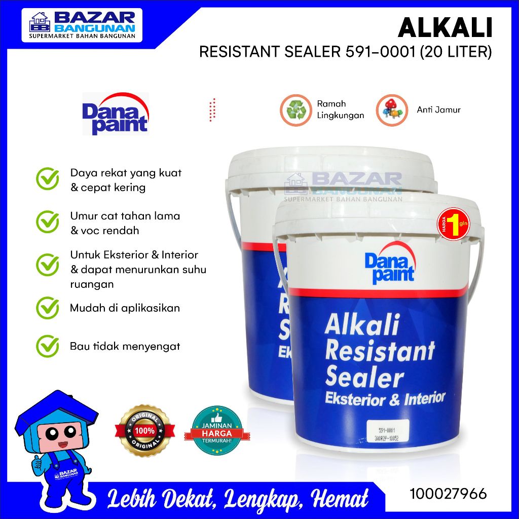 Jual Danapaint Cat Dasar Tembok Alkali Resisting Sealer Dana Paint 20