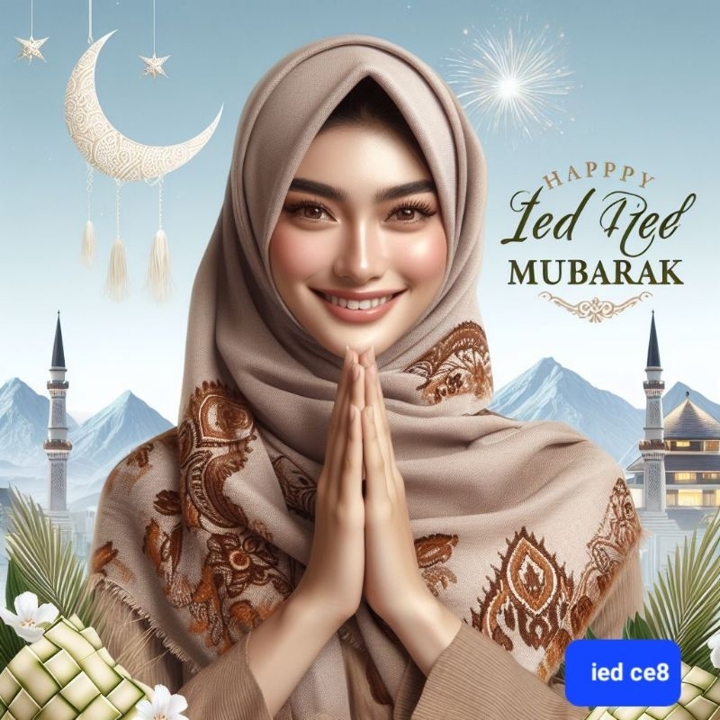 Jual Edit Foto Ucapan Idul Fitri Ucapan Lebaran Versi Cewek Edit Foto Karikatur Shopee 