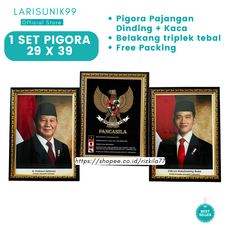 Jual 1 SET Pigura Gambar Foto Poster Cetak Presiden Dan Wakil Prabowo ...