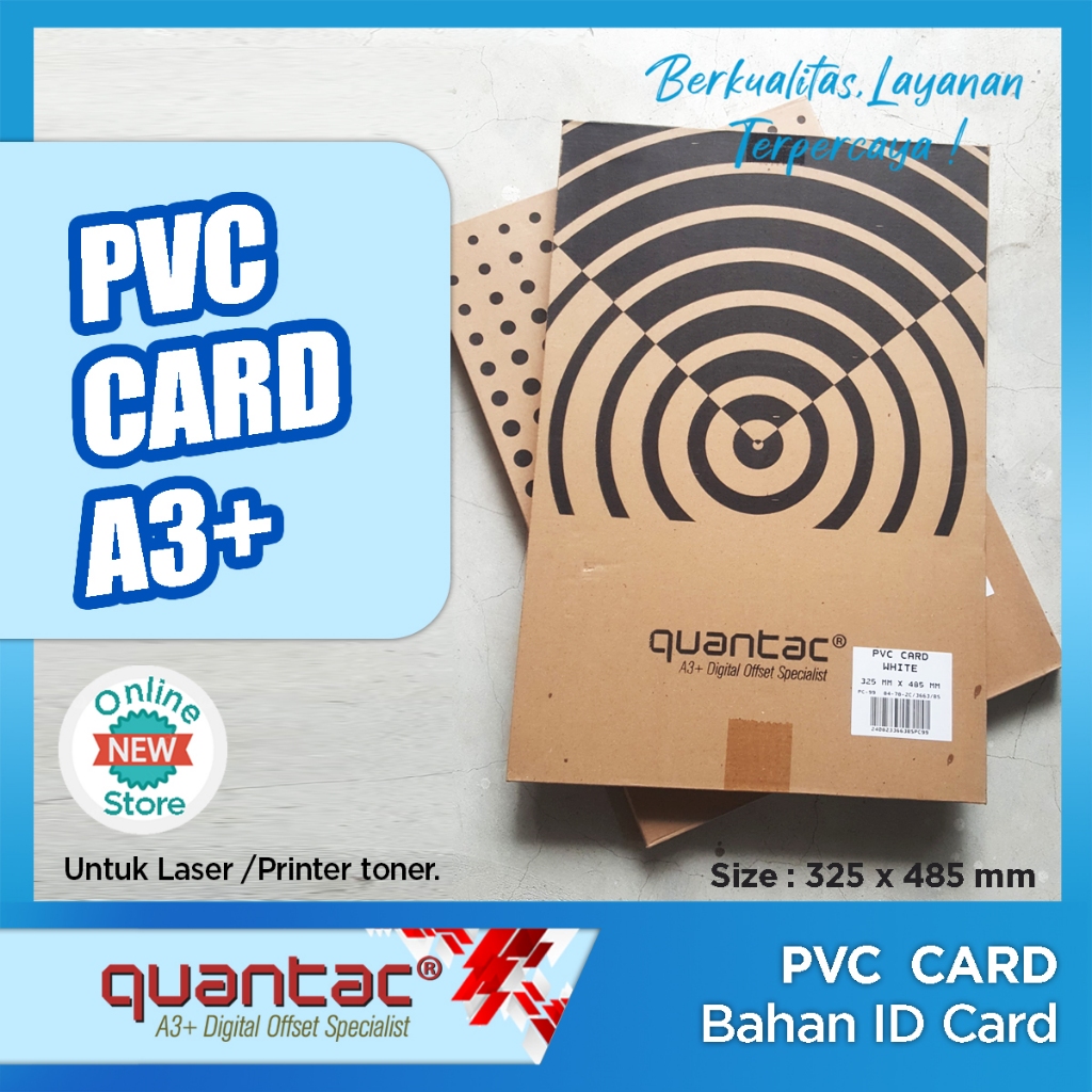 Jual Quantac PVC Card Print Laser Toner A3+ ID Card 3 Layers 25 Set PET ...