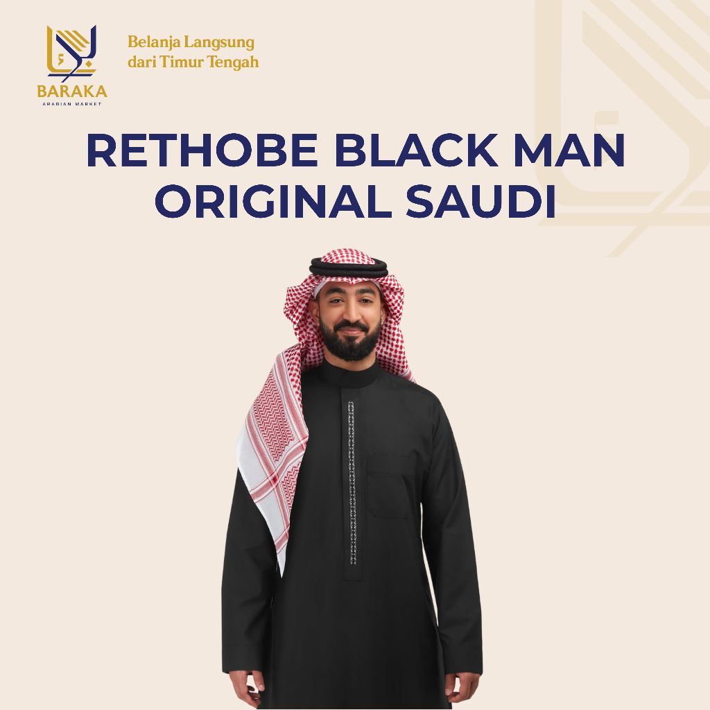 Jual Jubah Rethobe Black Men Original Saudi | Shopee Indonesia