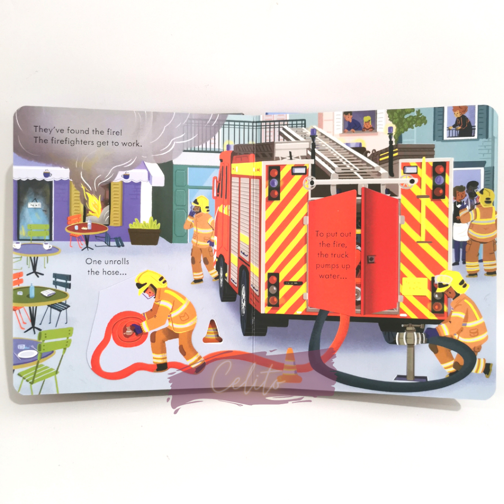 Jual ABmart [Celito] Usborn3 Peep Inside Fire Engine - How A Fire ...