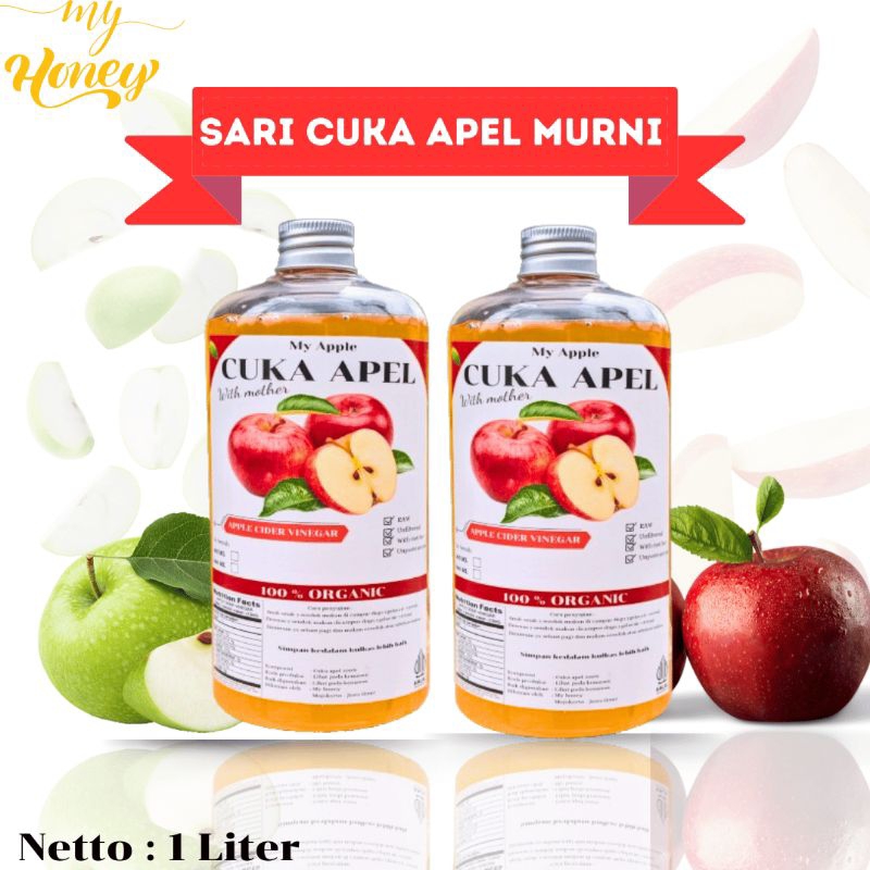 Jual My Apple Cuka Apel Murni Sari Cuka Apel Apple Cider Vinegar Liter Shopee Indonesia