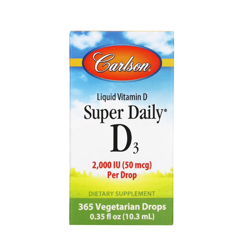 Vitamine D3 Pour Enfants Carlson Labs - 400 UI - 365 Gouttes (10,3 Ml) - Neuf