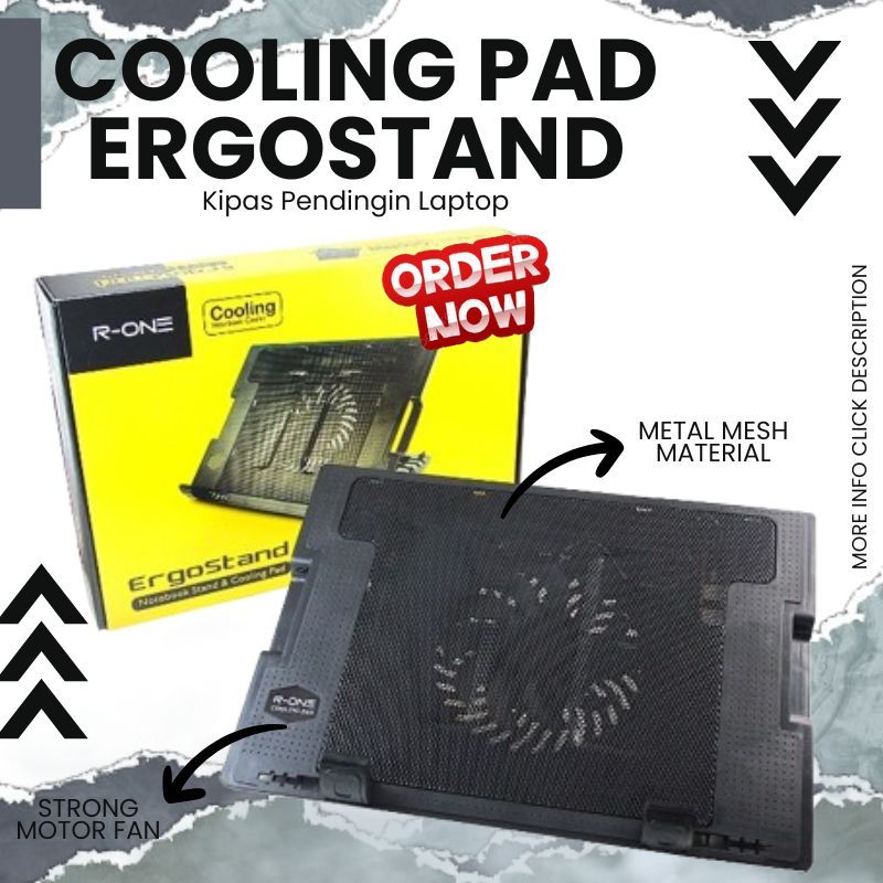 Jual Ergostand R-ONE Cooling Pad Kipas Fan Pendingin Laptop Portable ...