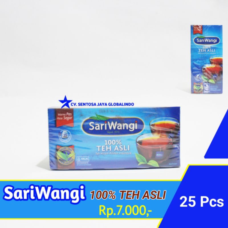 Jual SariWangi 100% TEH ASLI | Kemasan Kotak 25 Kantong | Shopee Indonesia