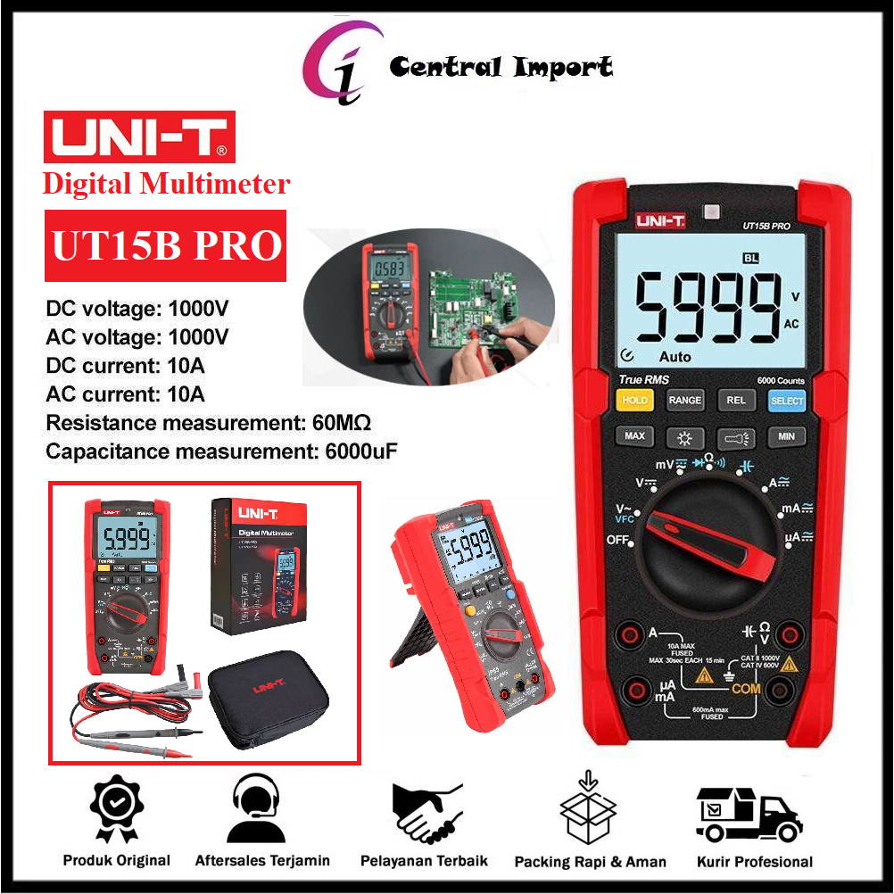 Jual UNI-T UT15B PRO Multimeter Digital VFC Multimeter True RMS UT15B ...