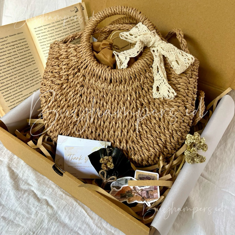 Jual Hampers Handbag cewek aesthetic rotan rajut premium Slingbag cewek ...
