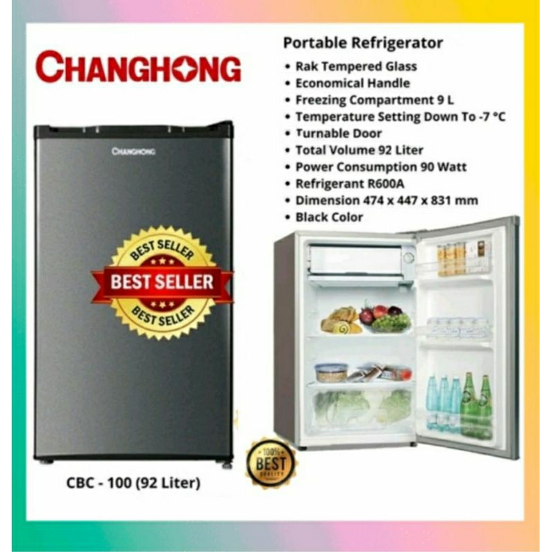 Jual KULKAS CHANGHONG CBC-100/KULKAS CHANGHONG 100 LITER/LEMARI ES ...
