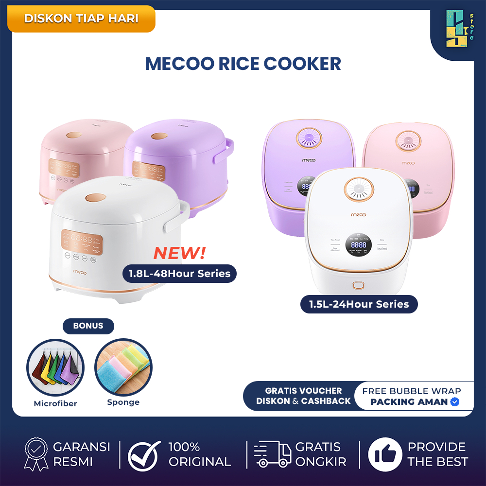 Jual Mecoo Aesthetic Rice Cooker WHite Low Carbo Low Sugar Ceramic