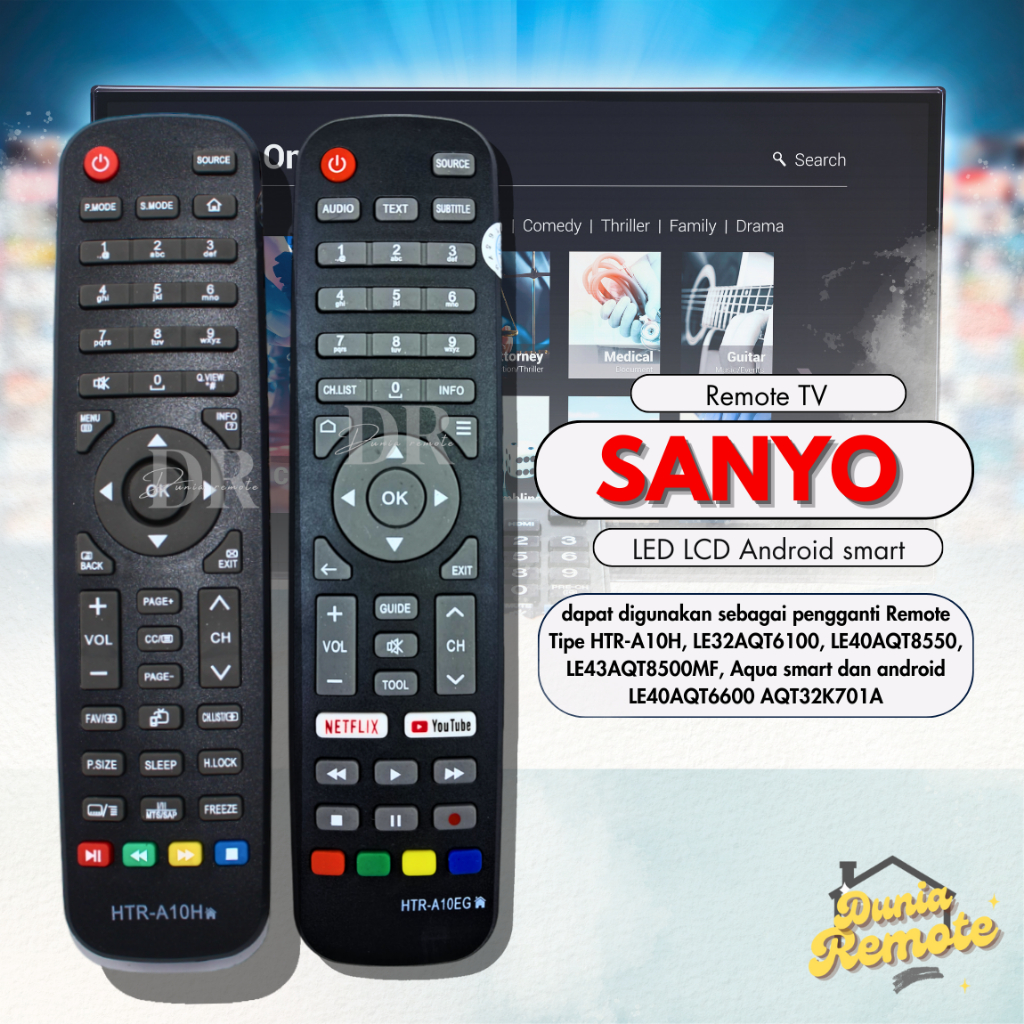 Jual Remot Remote Tv Sanyo Led Android Smart Tv Lcd Led Haier Aqua