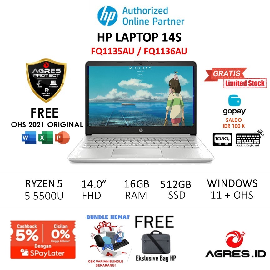 Jual Cicilan Murah Hp Laptop 14s Fq1135aufq1136au Ryzen5 5500u 16gb 512ssd Vega7 W11ohs21 14 6218