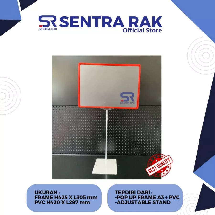 Pop up Frame Promo A3 with Adjustable Stand 250-500mm