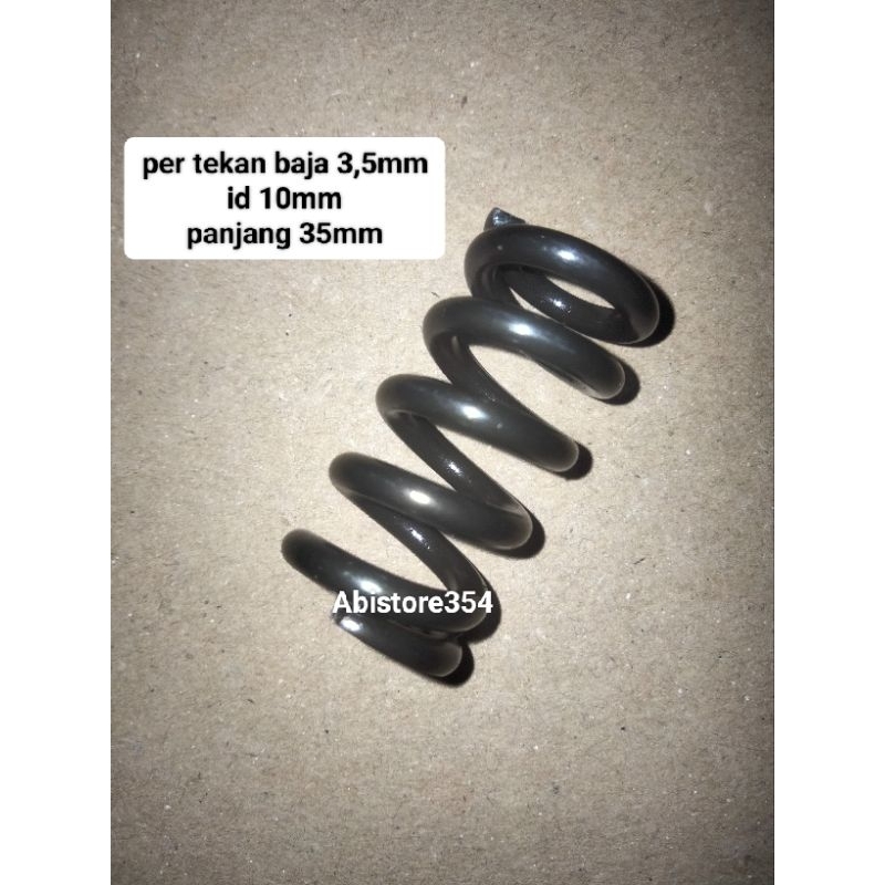 Jual spring tekan baja 3,5mm X id (lubang dalam) 10mm X Panjang 35mm ...