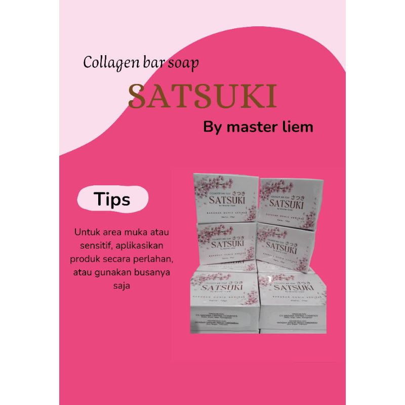 Jual sabun batang collagen satsuki/sabun badan/sabun muka/satsuki ...