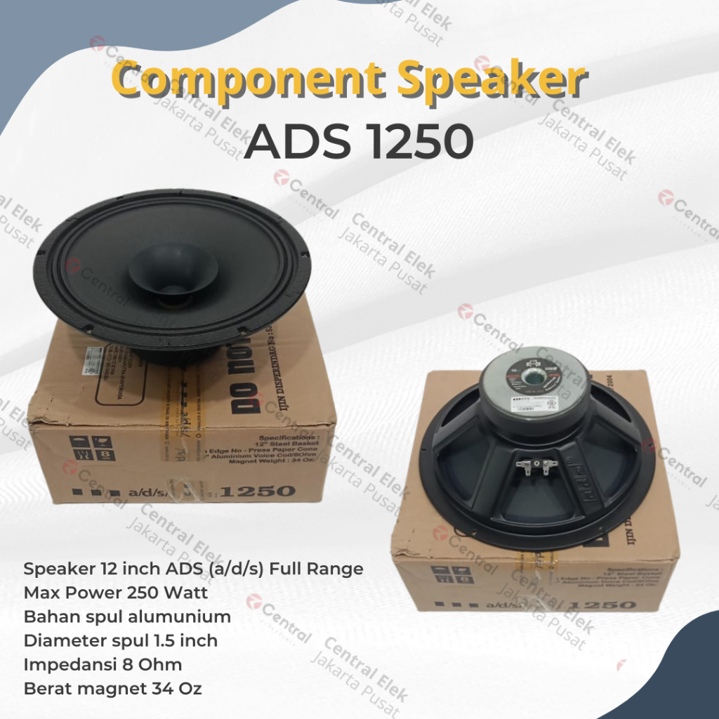 Jual Speaker Ads 12 Inch Full Range 1250 Speaker Ads Full Range 12