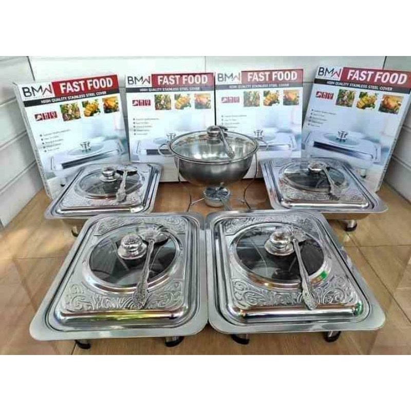 Jual Prasmanan Set 555 Stainless Steel / Fast Food Dish / Tempat Wadah ...