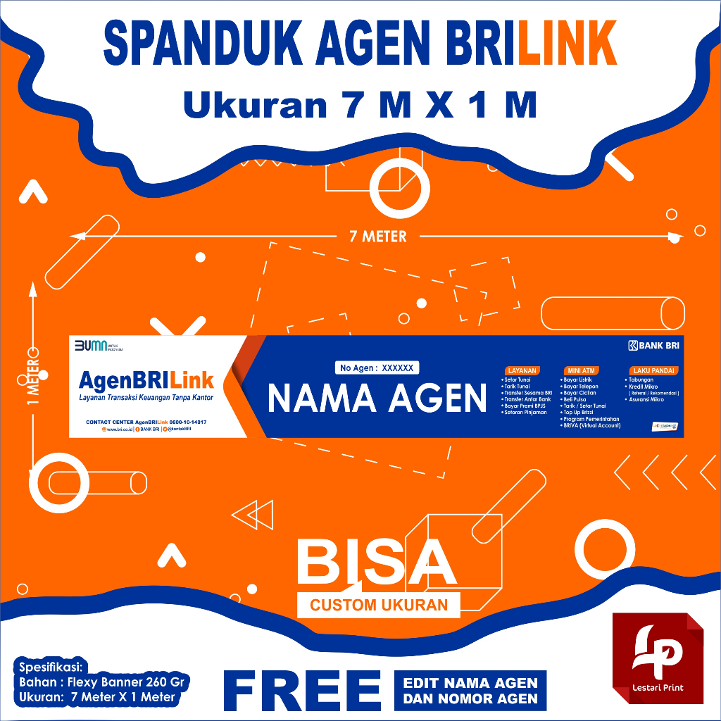 Jual SPANDUK BRILINK 700 CM X 100 CM / SPANDUK AGEN BRILINK / BANNER ...