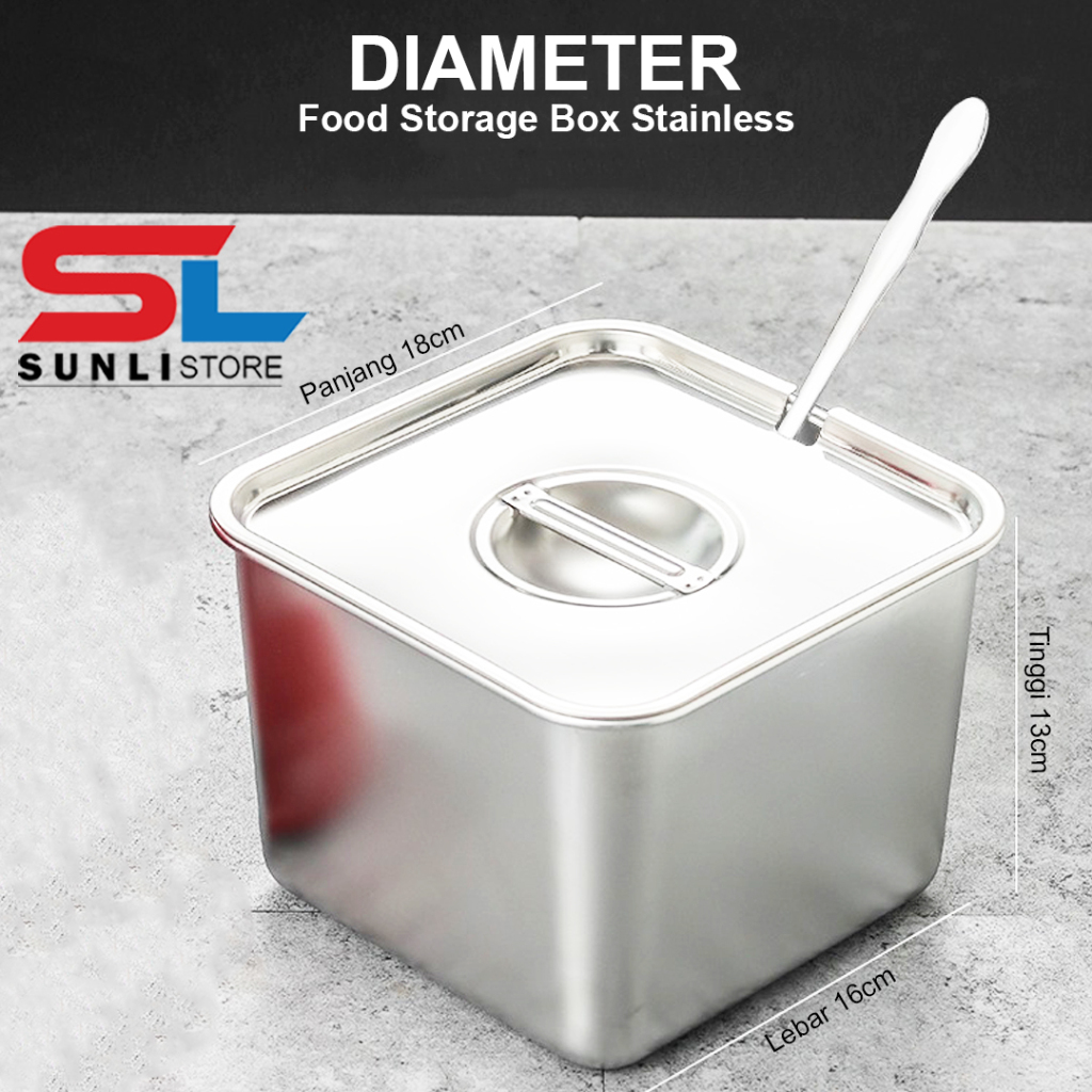 Jual SUNLI - Food Storage Box Stainless Type 12cm/14cm/16cm/18cm ...