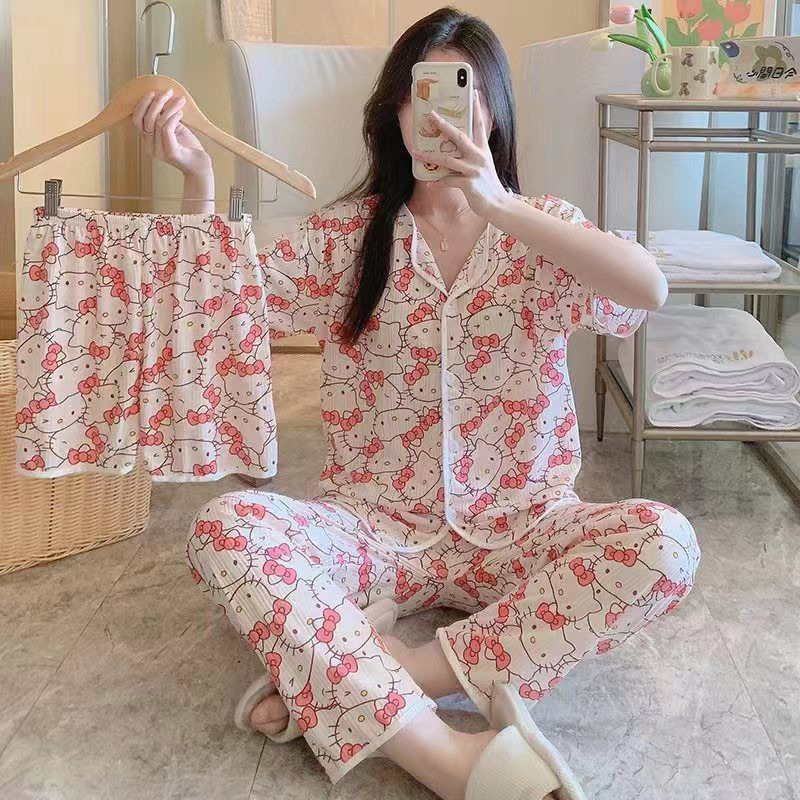 Jual Pyama 3 in 1 hello kitty bahan super adem | Shopee Indonesia