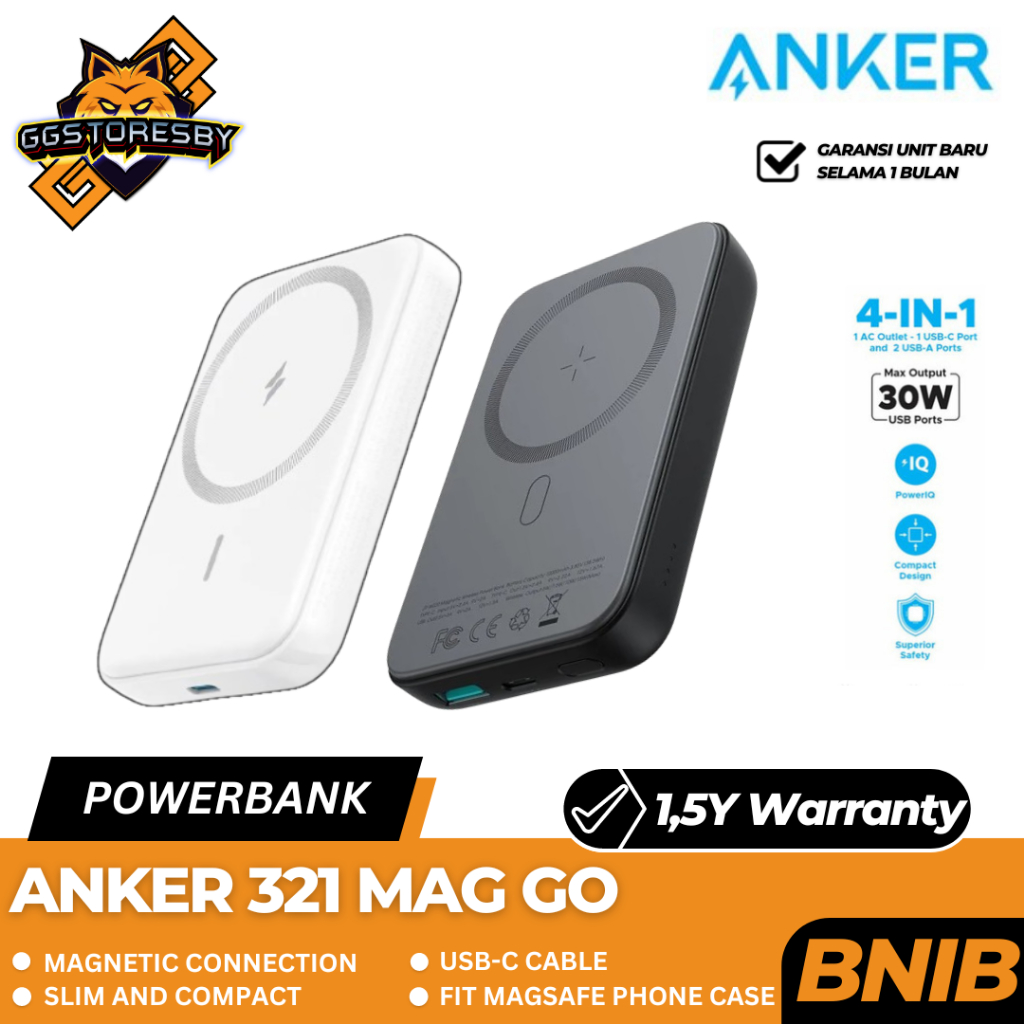 Jual POWERBANK ANKER 321 MagGo Powercore Magnetic 5K - A1616 | Shopee ...