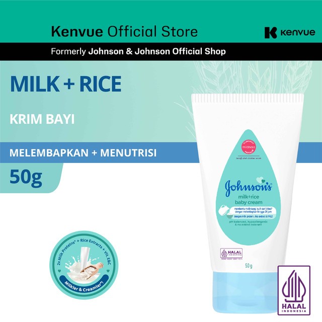 Jual JOHNSON'S Milk + Rice Baby Cream Krim Bayi 50g Shopee Indonesia