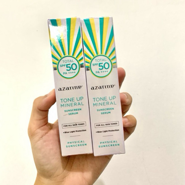 Jual Azarine Tone Up Mineral Physical Sunscreen Serum SPF50 PA ...