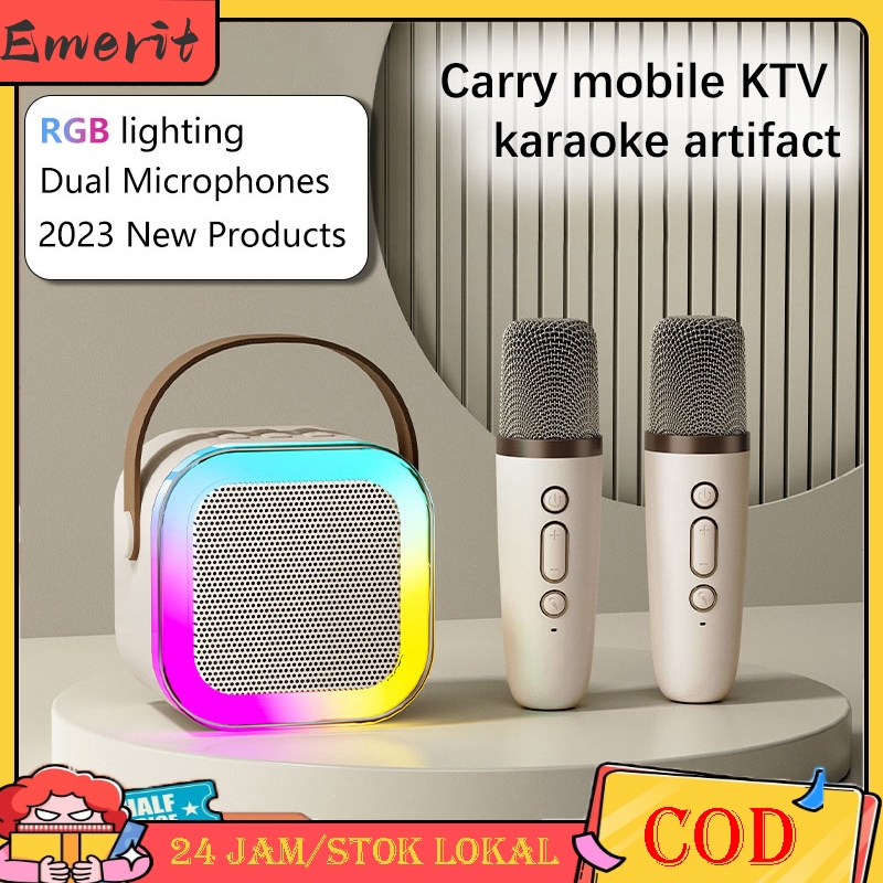 Jual Speaker Bluetooth Karaoke 2 Mic Set Salon Bluetooth bt Speaker ...