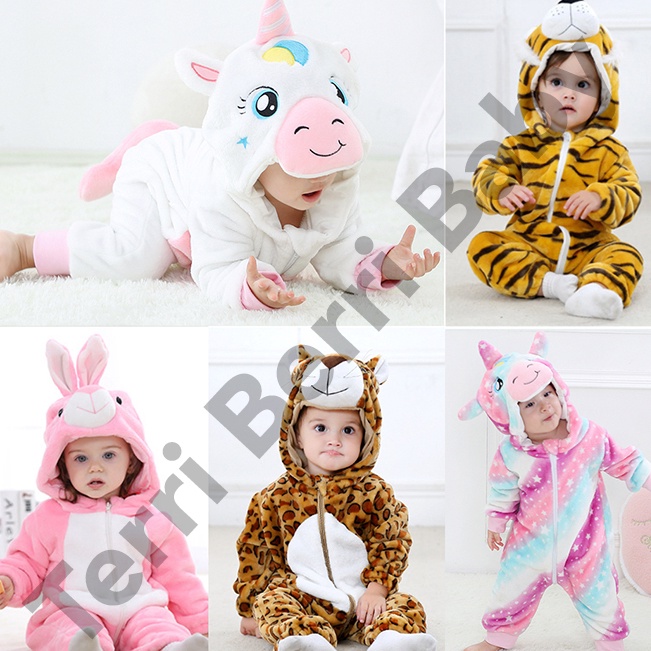 Jual Hadir Spesial BAJU KOSTUM ONESIE UNICORN MACAN TUTUL TIGER LION ...