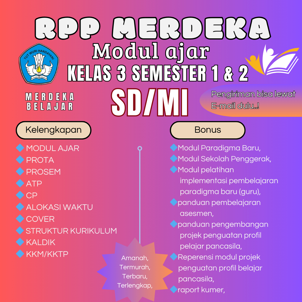 Jual MODUL AJAR KELAS 3 SD/MI KURIKULUM MERDEKA LENGKAP | Shopee Indonesia