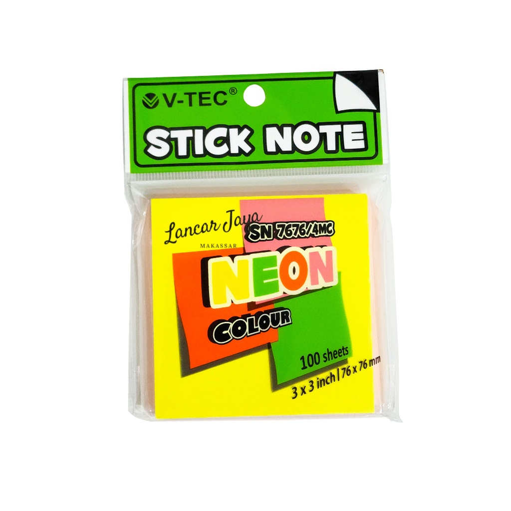 Jual VTEC Memo Stick V-TEC Sticky Note Kertas Memo Tempel Stick Note SN ...