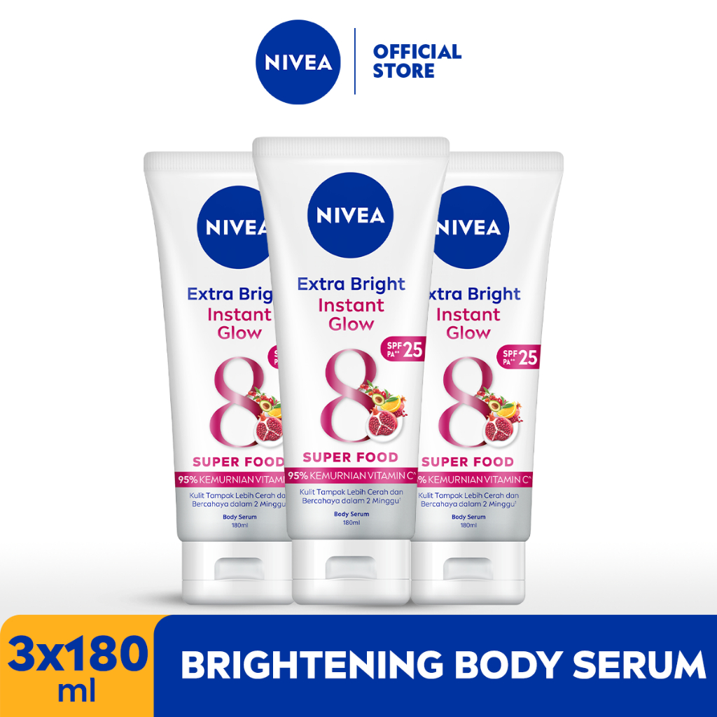 Jual Nivea Extra White Instant Glow Body Serum 180ml Triplepack