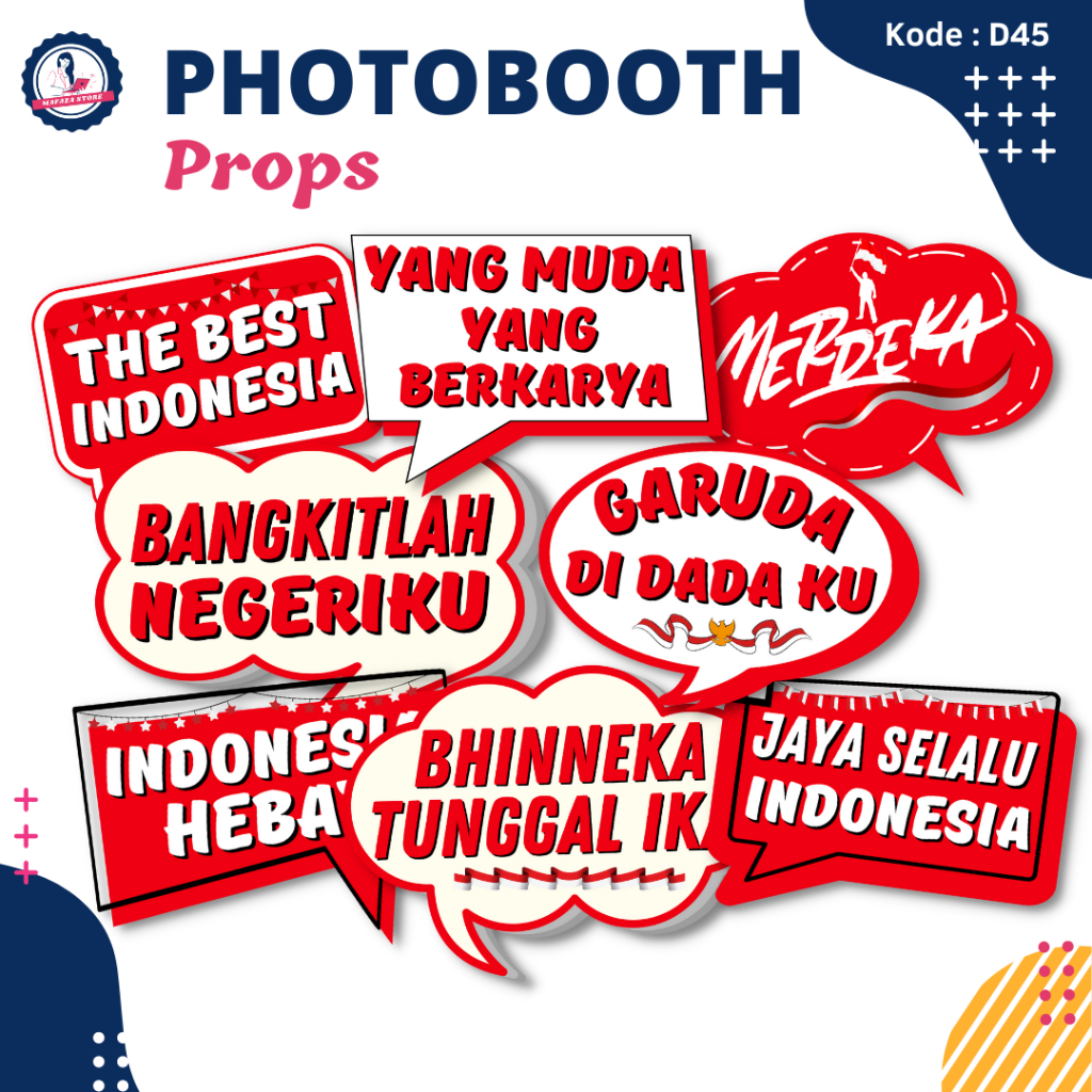 Jual Photobooth props kemerdekaan RI / Photo booth agustusan custom