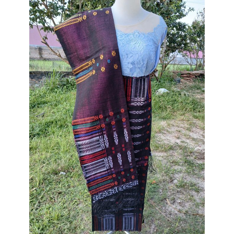 Jual ORIGINAL SONGKET BATAK TENUN TANGAN TARUTUNG MERAH MARUN SONGKET ...