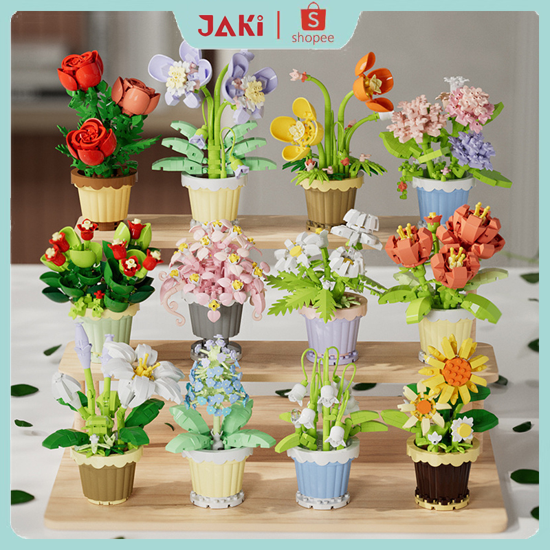 Jual JAKI Bunga Block Flower Plant Series Building Blok Bangunan DIY ...