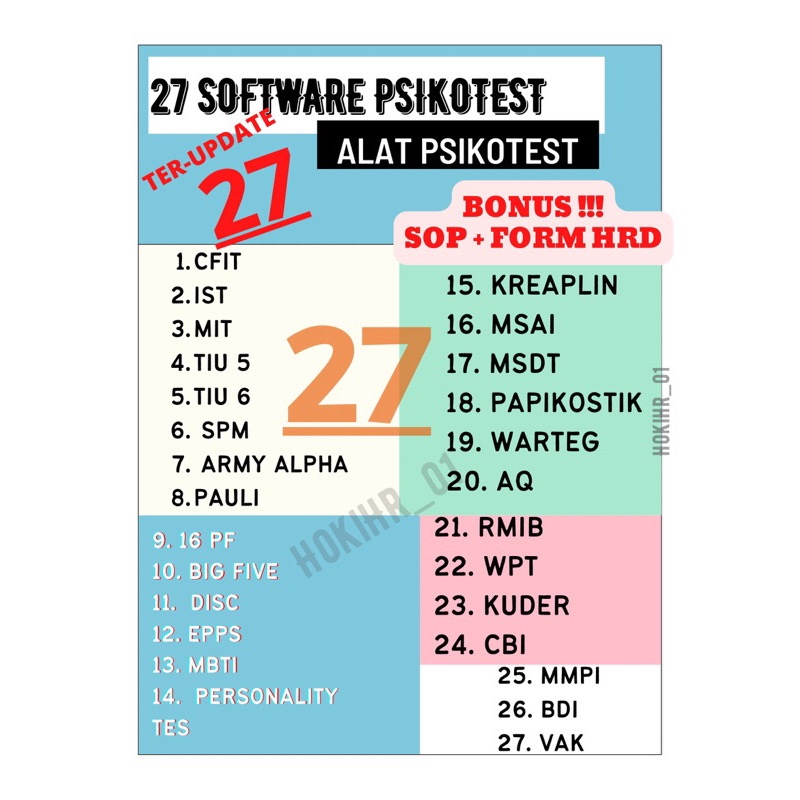 software psikotest / psikotest / terupdate/ resmi/ psikotest (nota)